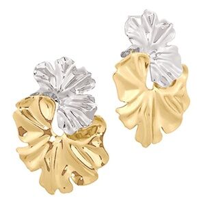 Twoton Flower Metal Earrings